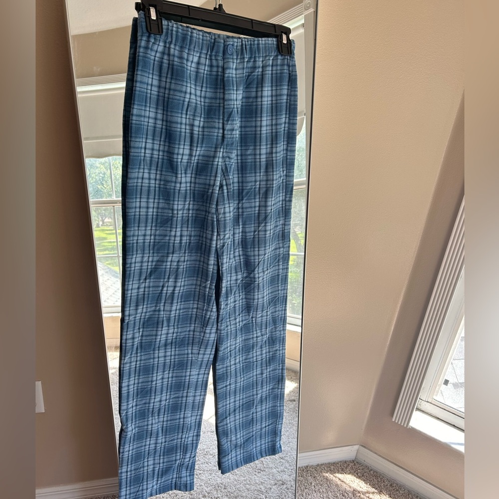 Brandy Melville Blue plaid Pants, one size fits all